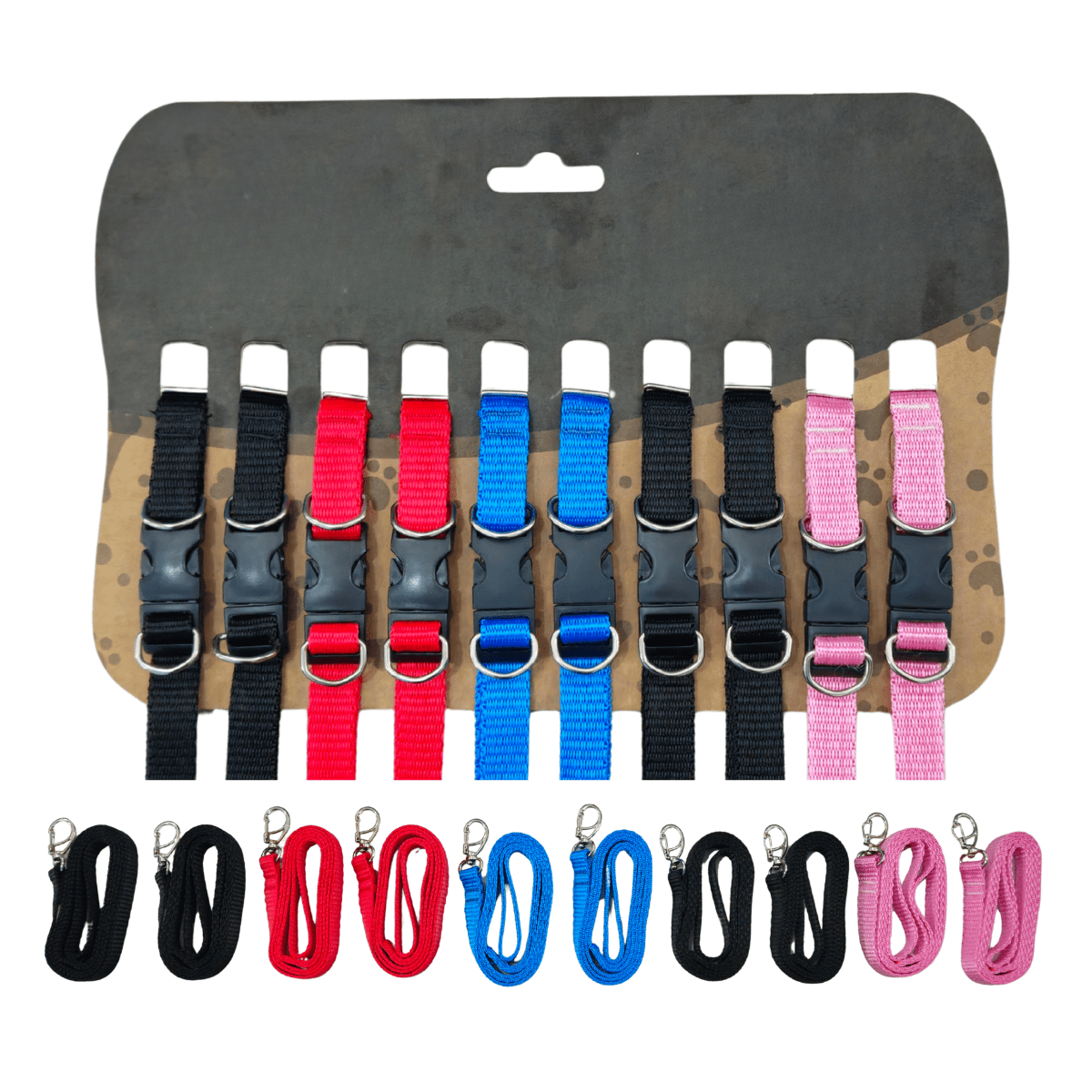 Cartela Coleira Premium Com Guia 1M Nylon Lisa P - 10 Un.