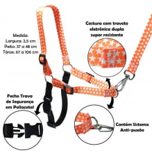 Peitoral Antipuxão Com Guia 90Cm Seda G