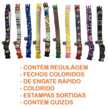 Cartela Coleira Elástica Estampada Guizo G - 10 Un.